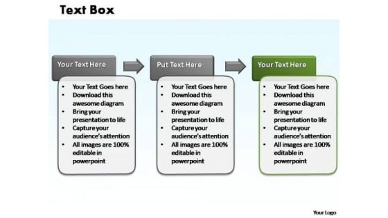 PowerPoint Templates Marketing 3 Steps Text Box Ppt Template