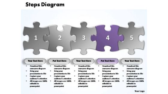 PowerPoint Templates Marketing Five Improvement Steps Puzzle Ppt Slides