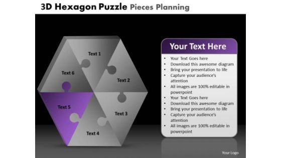 PowerPoint Templates Marketing Hexagon Puzzle Ppt Slide