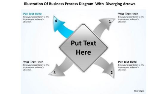 PowerPoint Templates Process Diagram With Diverging Arrows Ppt Radial Slides