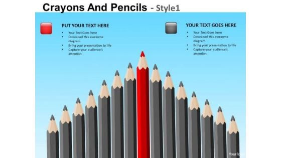 PowerPoint Templates Sharpest Pencils Crayons Ppt Slides