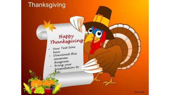 PowerPoint Templates Turkey Thanksgiving Ppt Theme