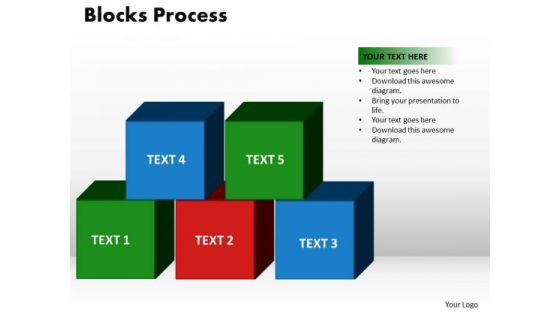 PowerPoint Theme Blocks Process Chart Ppt Backgrounds