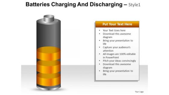 PowerPoint Theme Business Batteries Charging And Discharging Ppt Slide