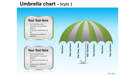 PowerPoint Theme Business Competition Targets Umbrella Chart Ppt Design