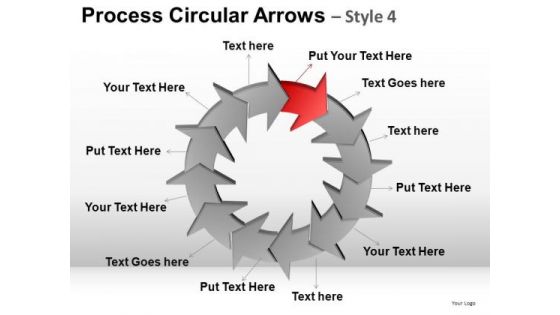 PowerPoint Theme Business Stragety Process Circular Arrows Ppt Design