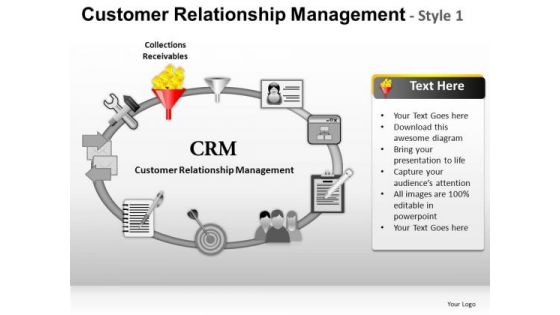 PowerPoint Theme Business Strategy Customer Relationship Management Ppt Slides