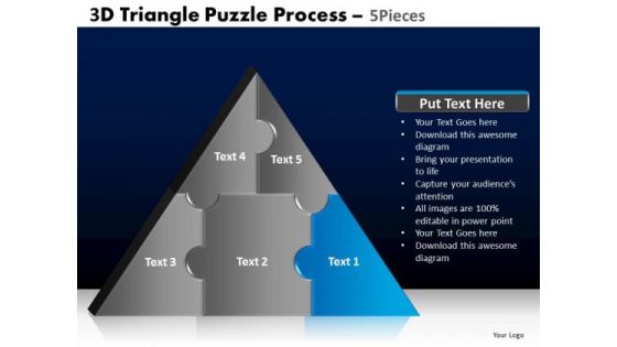 PowerPoint Theme Business Triangle Puzzle Ppt Slide