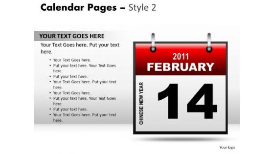 PowerPoint Theme Calendar 14 February Leadership Ppt Designs