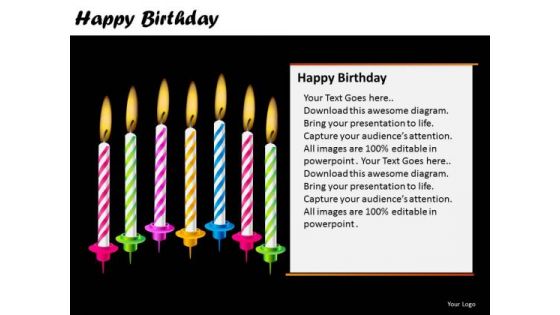 PowerPoint Theme Candles Happy Birthday Ppt Presentation Designs
