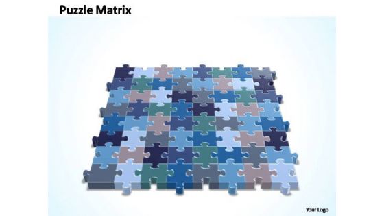 PowerPoint Theme Chart 8x8 Rectangular Jigsaw Puzzle Matrix Ppt Design