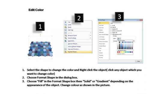 PowerPoint Theme Chart 8x8 Rectangular Jigsaw Puzzle Matrix Ppt Design