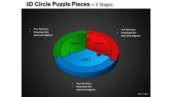 PowerPoint Theme Circular Process Circle Puzzle Diagram Ppt Design Slides