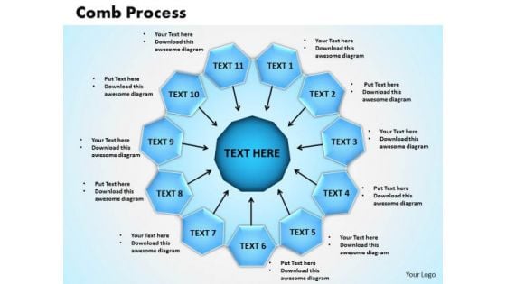 PowerPoint Theme Comb Process Sales Ppt Themes