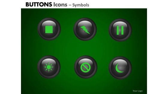 PowerPoint Theme Company Growth Buttons Icons Ppt Slides