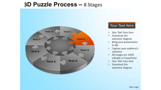 PowerPoint Theme Corporate Growth Puzzle Segment Pie Chart Ppt Design