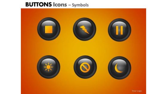 PowerPoint Theme Corporate Strategy Buttons Icons Ppt Slides