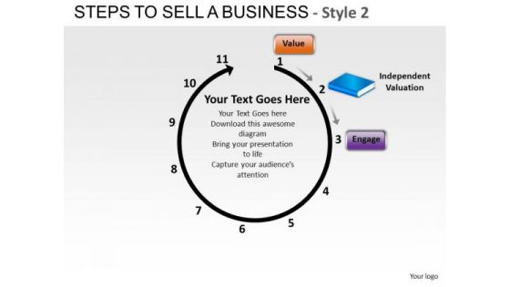 PowerPoint Theme Corporate Strategy Steps To Sell A Business Ppt Designs