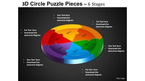 PowerPoint Theme Cycle Process Circle Puzzle Diagram Ppt Slide