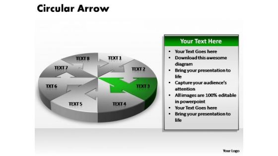 PowerPoint Theme Editable Circular Arrow Ppt Slides