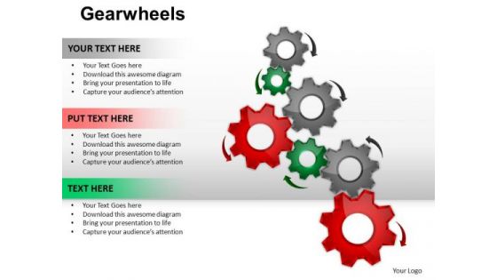 PowerPoint Theme Editable Gearwheels Ppt Process