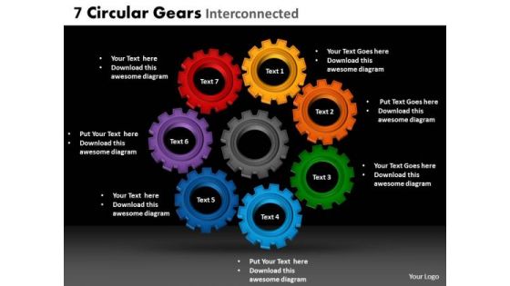 PowerPoint Theme Education Circular Gears Ppt Slide