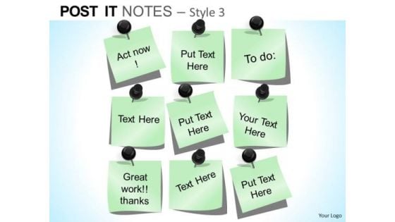 PowerPoint Theme Executive Teamwork Post It Notes Ppt Layout