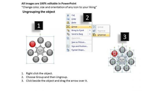 PowerPoint Theme Flow Diverging Arrow Process Diagram Ppt Cycle Spoke Network Slides