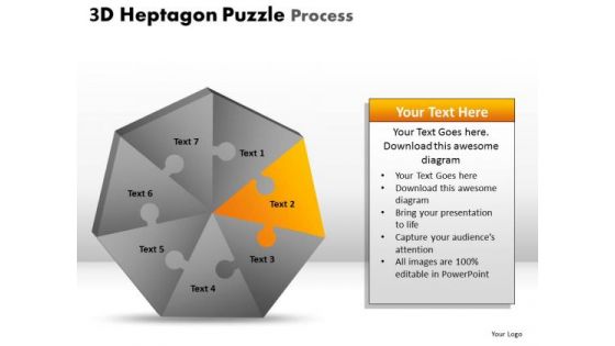 PowerPoint Theme Global Heptagon Puzzle Ppt Process