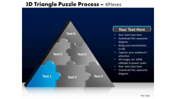 PowerPoint Theme Global Triangle Puzzle Ppt Backgrounds