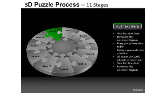 PowerPoint Theme Graphic Pie Chart Puzzle Process Ppt Slidelayout