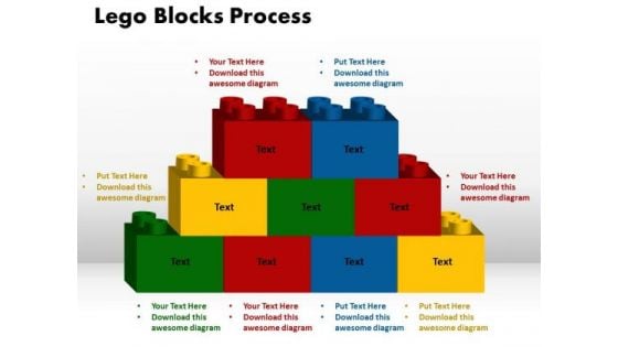 PowerPoint Theme Lego Blocks Process Sales Ppt Slide