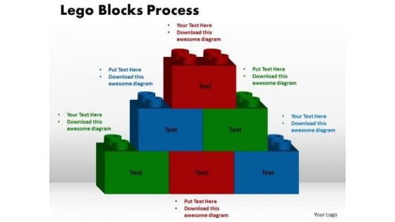 PowerPoint Theme Lego Blocks Process Strategy Ppt Themes