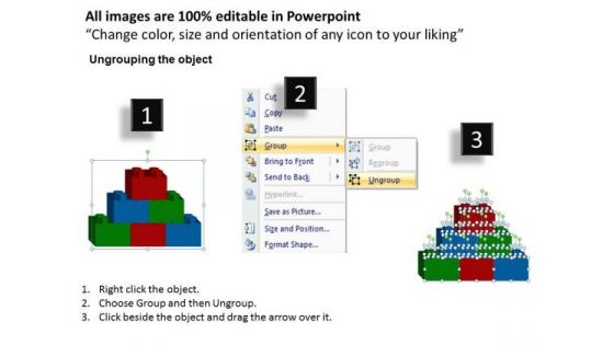 PowerPoint Theme Lego Blocks Process Strategy Ppt Themes