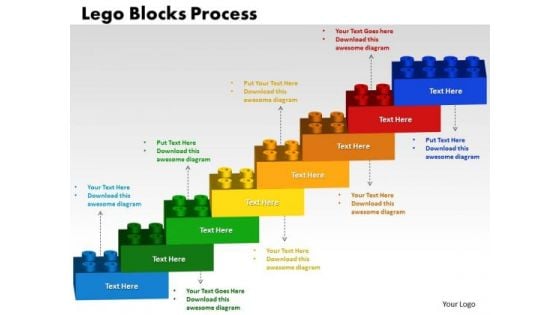 PowerPoint Theme Lego Blocks Process Teamwork Ppt Slide