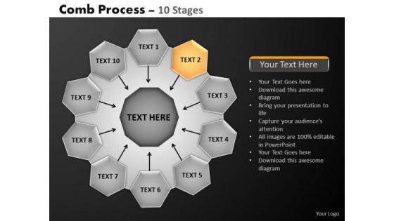 PowerPoint Theme Process Hub And Spokes Process Ppt Slides