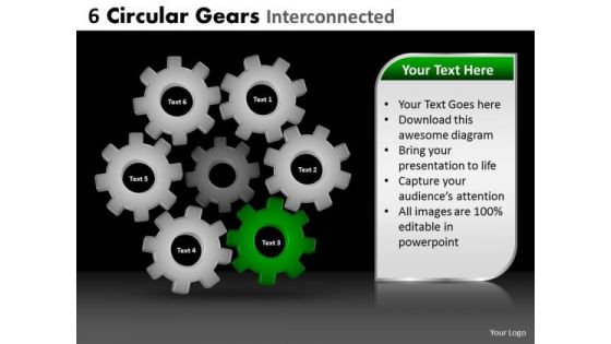 PowerPoint Theme Sales Circular Gears Ppt Themes