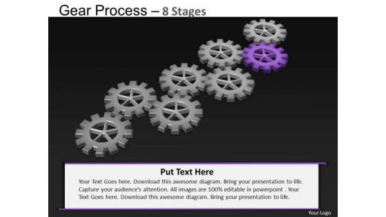 PowerPoint Theme Sales Gears Process Ppt Template