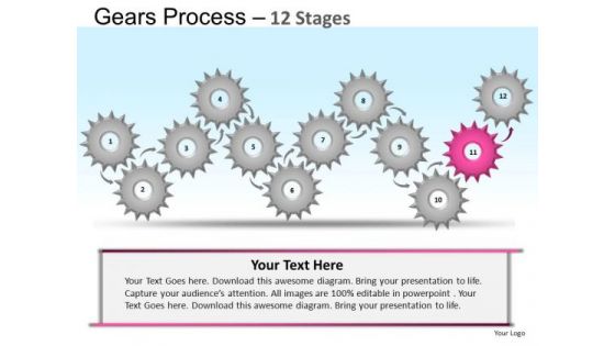 PowerPoint Theme Strategy Gears Ppt Slides