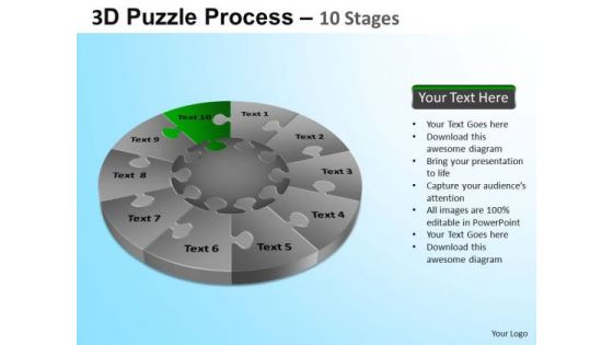 PowerPoint Theme Strategy Puzzle Segment Pie Chart Ppt Process