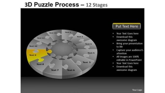 PowerPoint Theme Success Pie Chart Puzzle Process Ppt Presentation