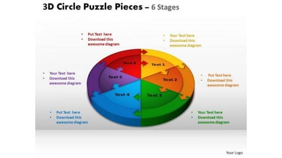 PowerPoint Theme Teamwork Circle Puzzle Ppt Theme