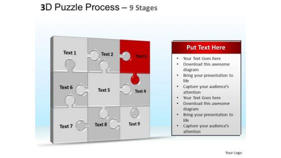 PowerPoint Theme Teamwork Puzzle Process Ppt Template