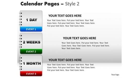 PowerPoint Themes Business Calendar 2 Weeks Ppt Design Slides