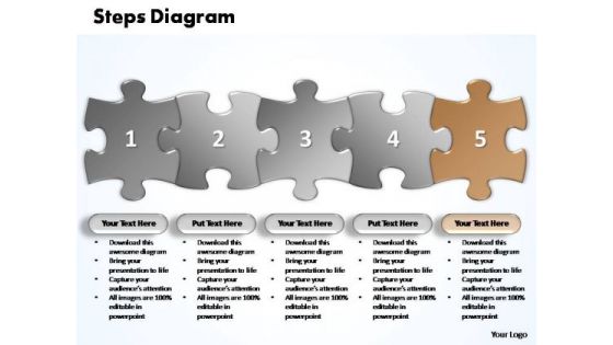 PowerPoint Themes Business Five Improvement Steps Puzzle Ppt Process