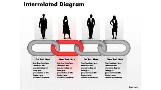 PowerPoint Themes Business Interrelated Concepts Chain Diagram Ppt Template