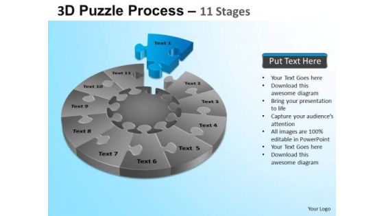 PowerPoint Themes Business Puzzle Segment Pie Chart Ppt Backgrounds