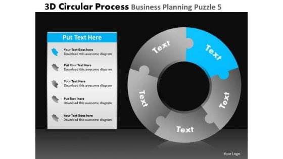 PowerPoint Themes Business Strategy 3d Circle Chart Process Ppt Template