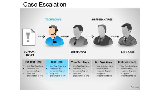 PowerPoint Themes Business Teamwork Case Escalation Ppt Templates