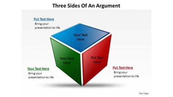 PowerPoint Themes Business Three Sides Of An Argument Ppt Templates